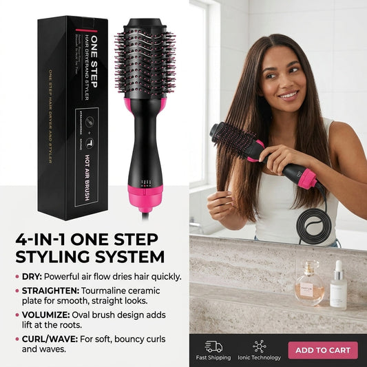 One Step Hot Air Brush (Dryer + Straightener)